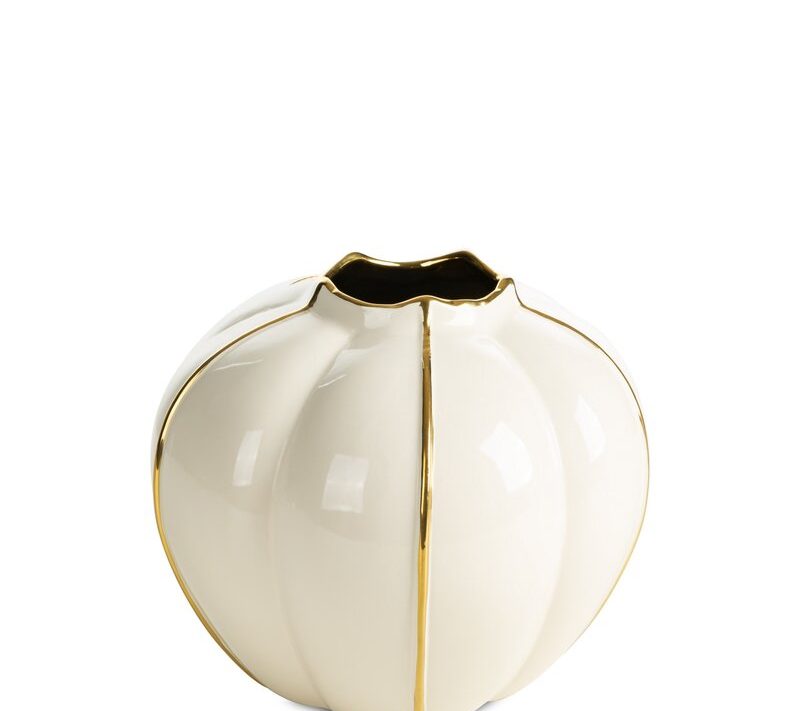 Wazon ceramiczny MARY kremowy 23 X 23 X 20 CM – do kompozycji kwiatowych