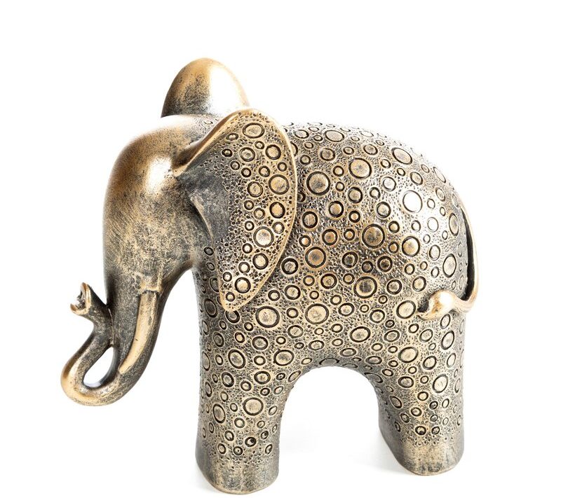 Figurka ceramiczna Travis złota 17 X 8 X 17 CM – z bąbelkową fakturą