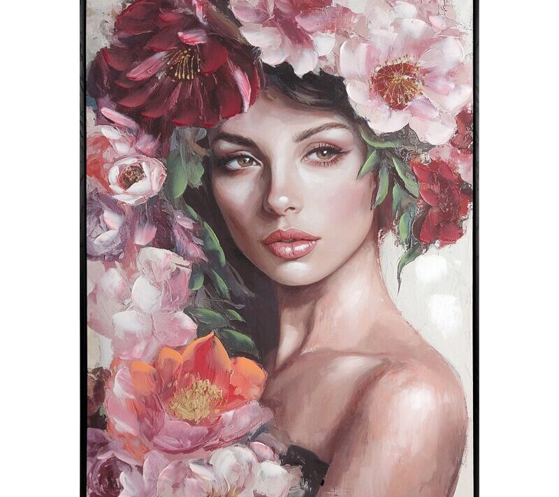Obraz ręcznie malowany różowy 70 X 100 X 4 cm – artystyczny akcent