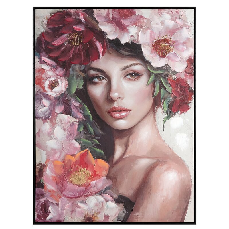 Obraz ręcznie malowany różowy 70 X 100 X 4 cm – artystyczny akcent