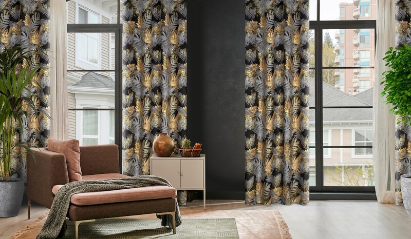 Zasłona gotowa BALI grafitowa 140 X 250 cm – miękka welwetowa