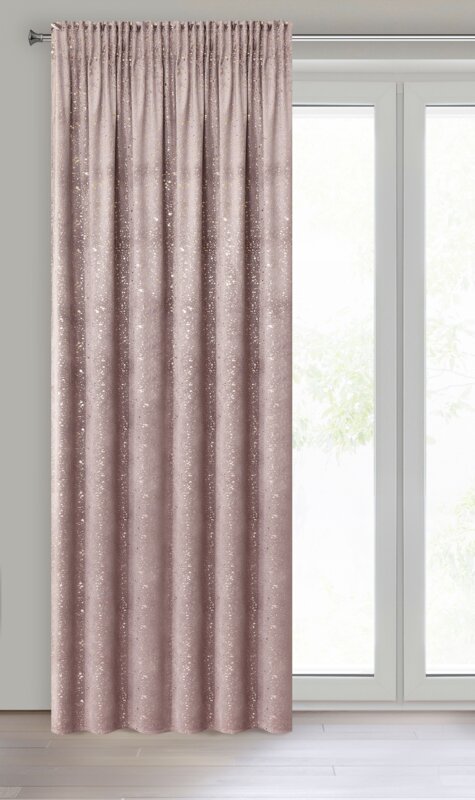 Zasłona gotowa D91 Lajla różowa 140 X 270 CM – welwetowa z nadrukiem