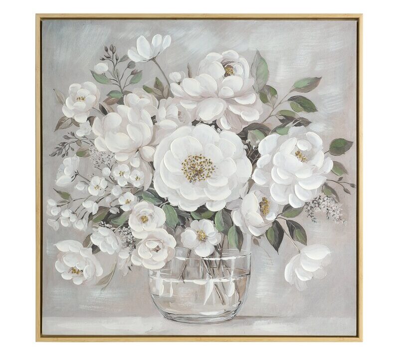 Obraz kwiaty 753 kremowy 60 X 60 X 4 CM – dodaje lekkości i świeżości