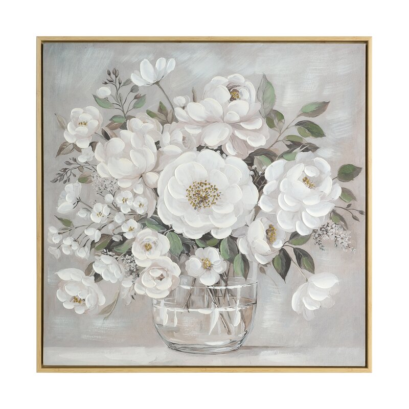 Obraz kwiaty 753 kremowy 60 X 60 X 4 CM – dodaje lekkości i świeżości