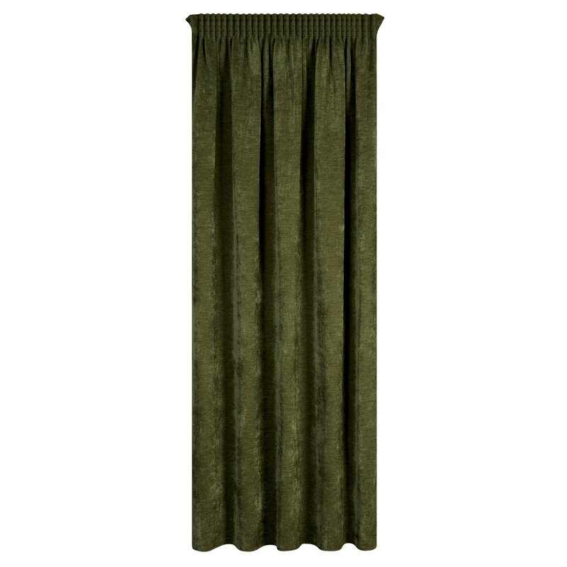 Zasłona gotowa VANI oliwkowa 140 X 270 CM – miękka i ciepła