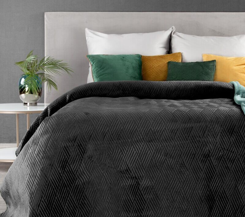 Narzuta ARIEL 1 czarna 170 X 210 CM – welwetowa miękkość