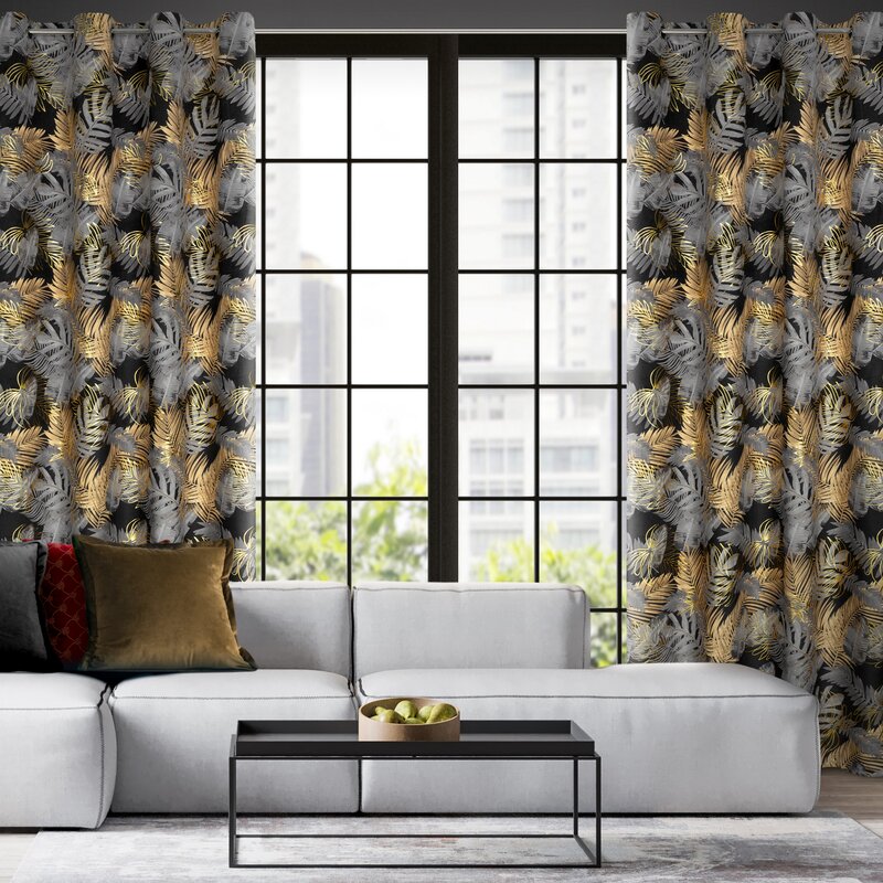Zasłona gotowa BALI grafitowa 140 X 250 cm – miękka welwetowa