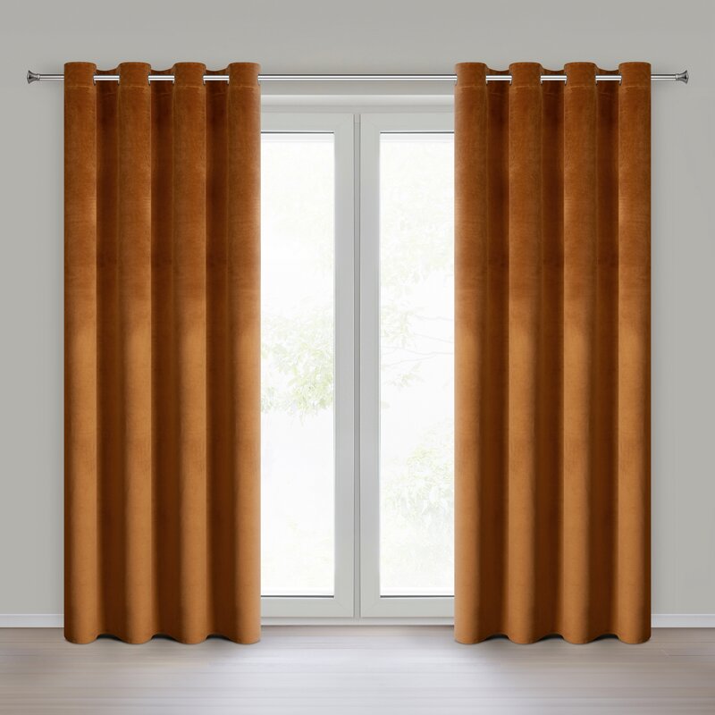 Zasłona gotowa Melanie rudy 140 X 250 CM – zapewnia półmrok