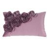 Poszewka Flores 1 ciemnoróżowa 30 X 50 CM – welwetowa z aplikacją róży