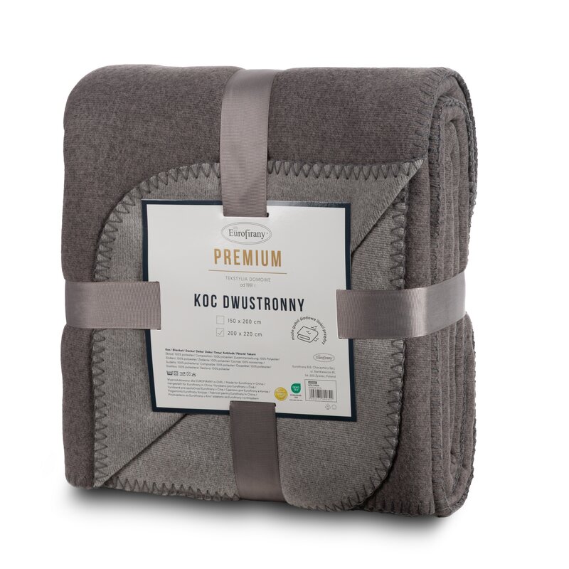 Koc Vera stalowy 200 X 220 CM – miękki i dwustronny