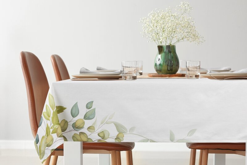 Bieżnik Natu 6 biały 40 X 180 cm – z delikatnym motywem liści