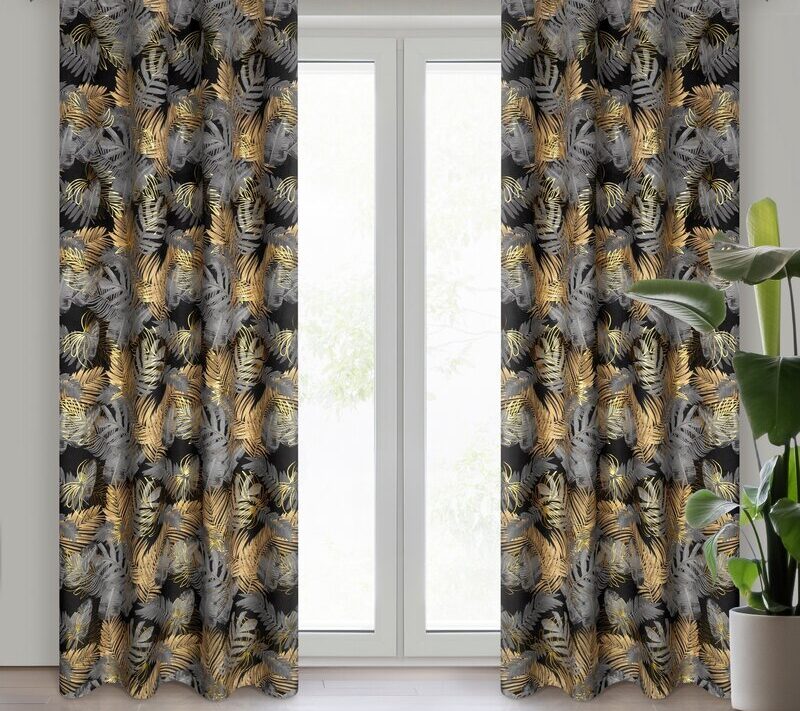 Zasłona gotowa BALI grafitowa 140 X 250 cm – miękka welwetowa