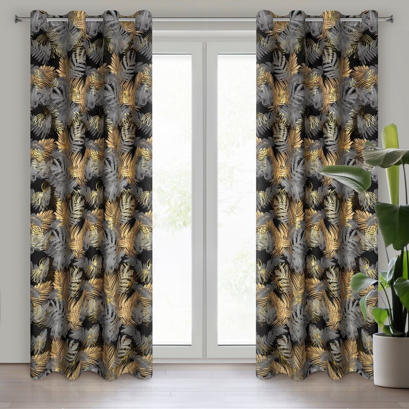 Zasłona gotowa BALI grafitowa 140 X 250 cm – miękka welwetowa