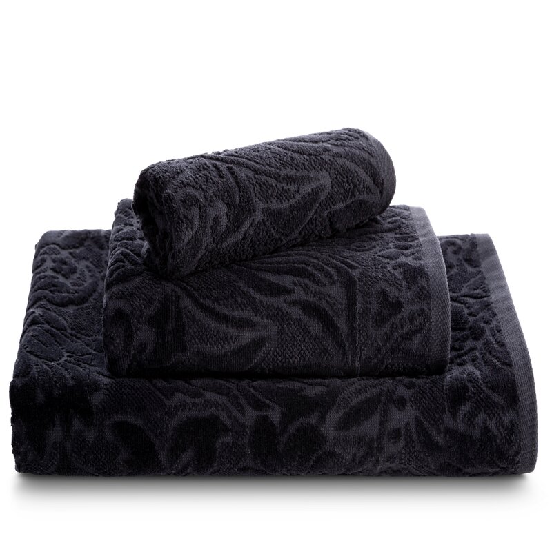 Ręcznik welurowy Aurora czarny 70 X 40 cm – miękki i chłonny