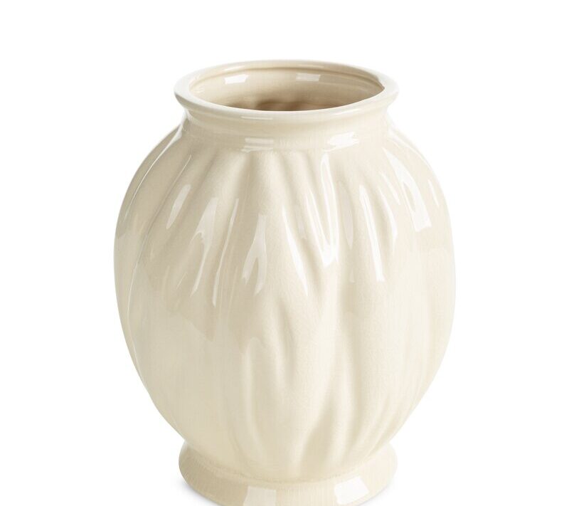 Wazon ceramiczny Angela kremowy O 20 X 26 cm – z unikalną fakturą