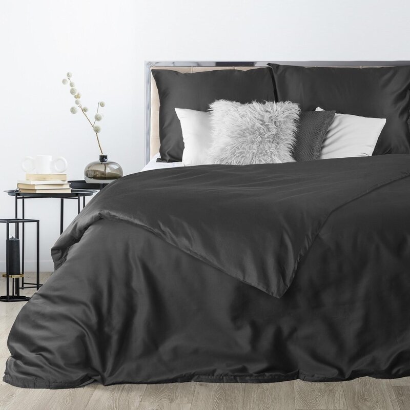 Komplet pościeli Nova3 czarny 180 X 200 cm – do minimalistycznej sypialni