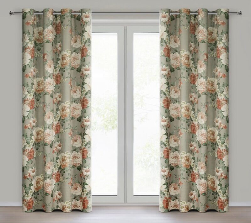 ZASŁONA GOTOWA FIORE 140 X 250 CM OLIWKOWY