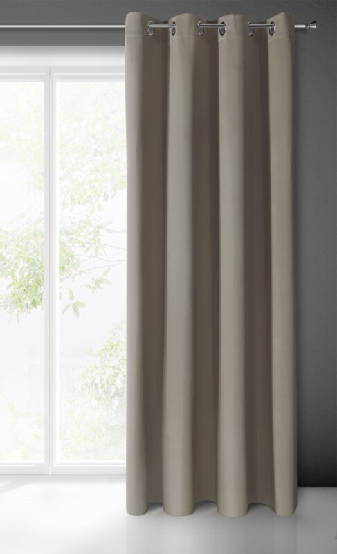 Zasłona gotowa Blackout ciemnobeżowa 135 X 250 cm – pełne zaciemnienie