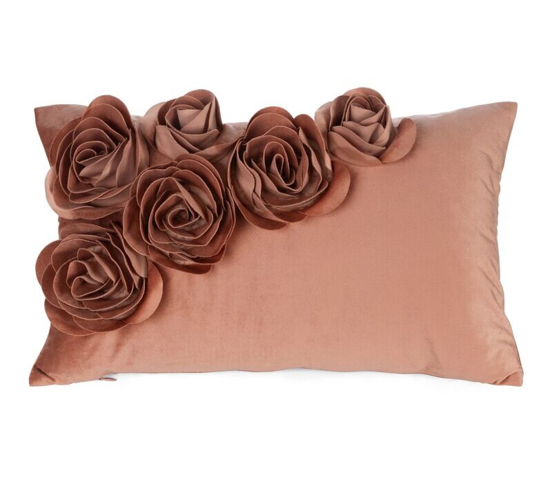 Poszewka Flores 1 rudy 30 X 50 cm – welwetowa z różami