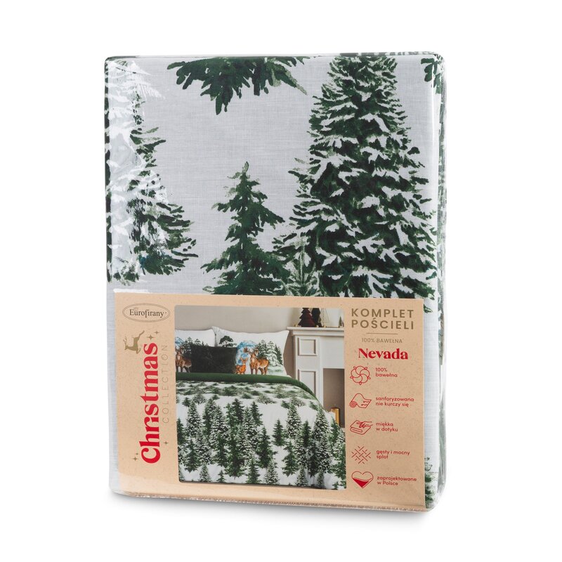 ŚWIĄTECZNY KOMPLET POŚCIELI NEVADA 220 X 200 CM BIAŁY