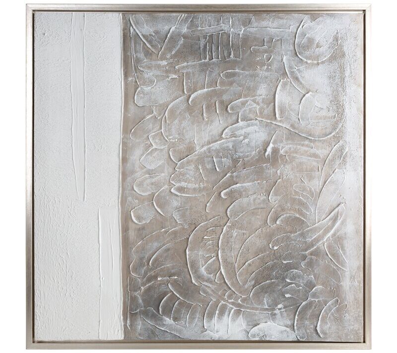 Obraz ręcznie malowany abstrakcyjny 778 biały 80 X 80 X 4 CM – nowoczesny akcent