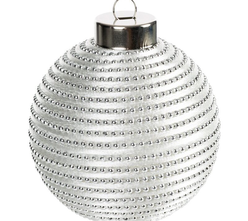 BOMBKA CHOINKOWA O 8 CM SREBRNY