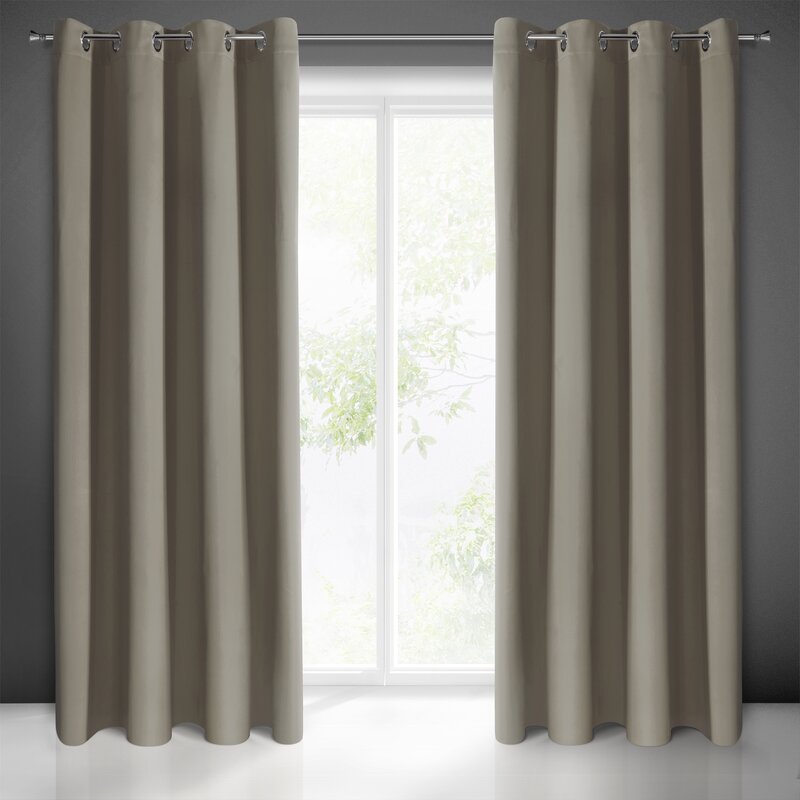 Zasłona gotowa Blackout ciemnobeżowa 135 X 250 cm – pełne zaciemnienie