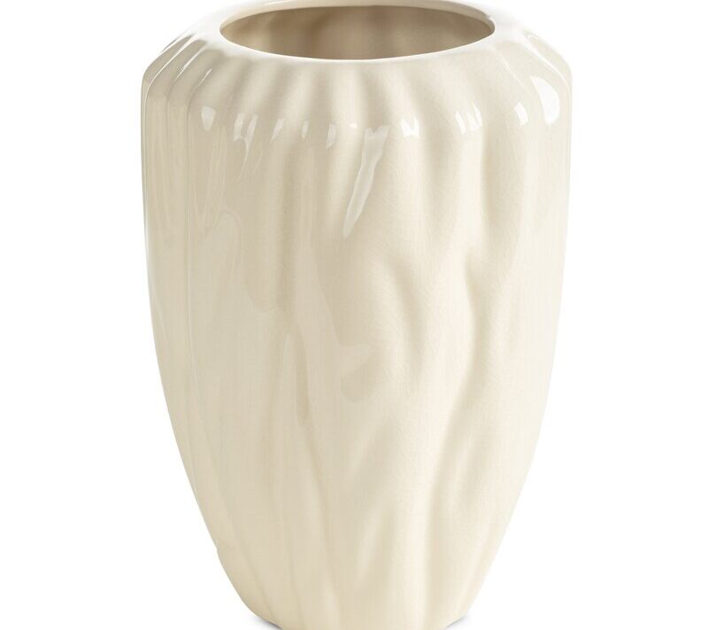 Wazon ceramiczny Angela kremowy O 20 X 31 CM – na kwiaty i ozdoby