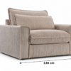 Nowoczesny Fotel Tapicerowany Tapela z poduszkami 130/138cm - Wypoczynkowy dla Całej Rodziny
