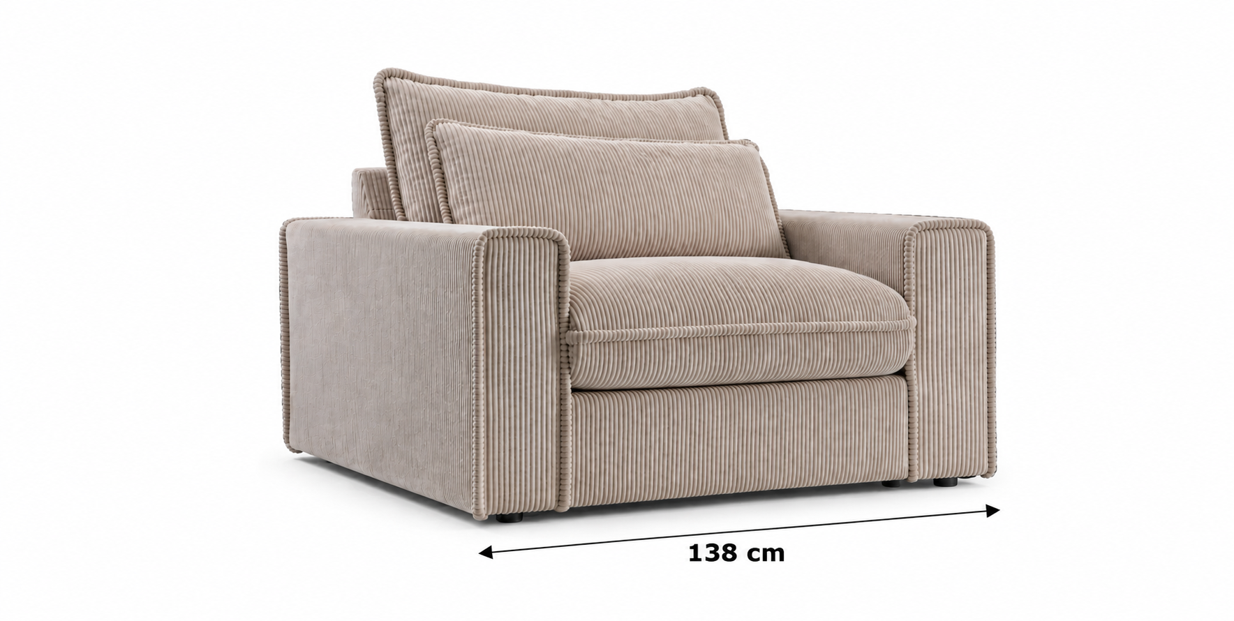 Nowoczesny Fotel Tapicerowany Tapela z poduszkami 130/138cm - Wypoczynkowy dla Całej Rodziny