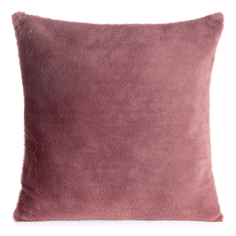 Poszewka futrzana Nina burgundowa 45 X 45 CM – miękka i przytulna