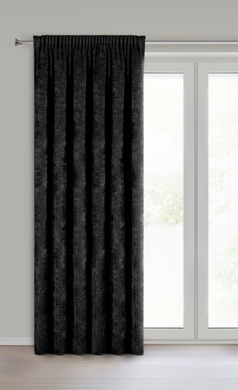 Zasłona gotowa Neska czarna 140 X 270 cm – dobrze zaciemnia