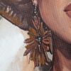 Obraz ręcznie malowany 743 Portret Kobiety w Kapeluszu jasnobrązowy 60 X 90 X 4 cm – artystyczny akcent do wnętrz