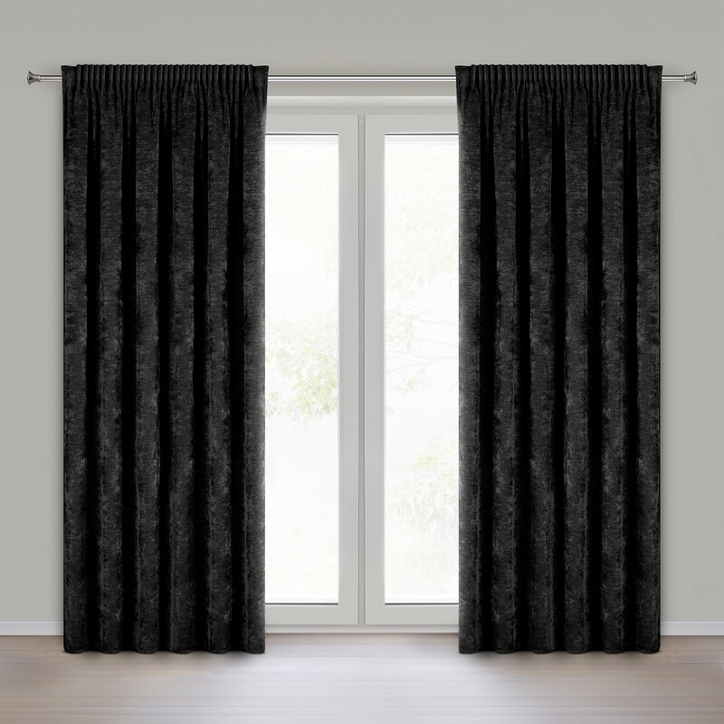 Zasłona gotowa Neska czarna 140 X 270 cm – dobrze zaciemnia
