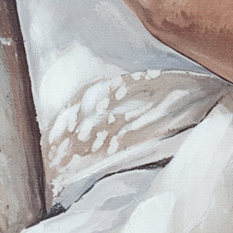 Obraz ręcznie malowany kremowy 60 X 90 X 4 CM – do salonu i sypialni, wniesie spokój