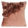 Poszewka dekoracyjna Flores 1 ciemnoniebieska 45 X 45 CM – welwetowa z różami