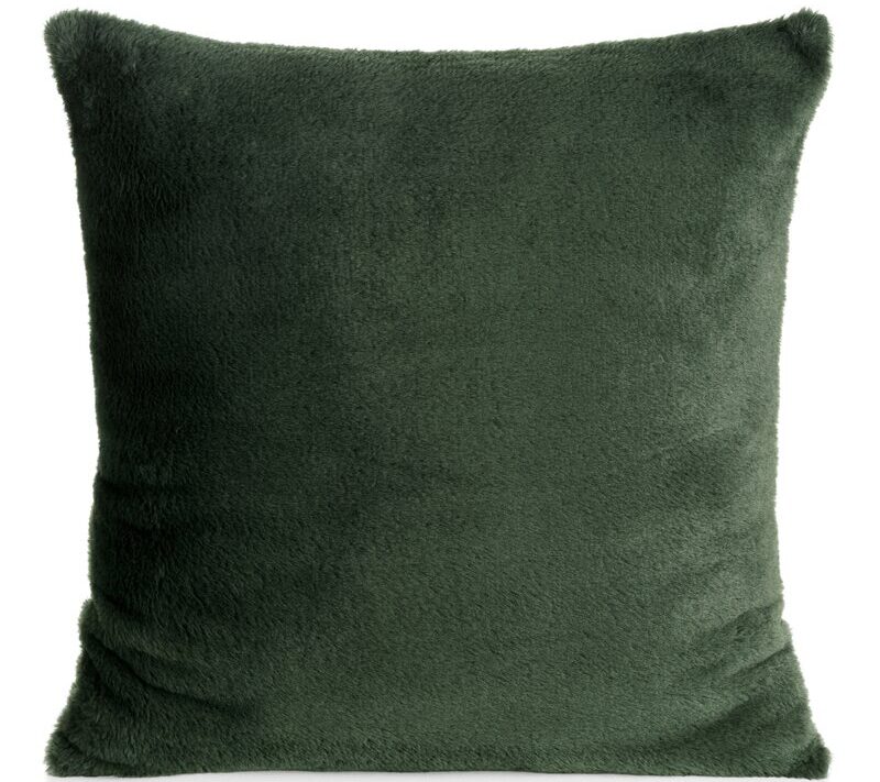 Poszewka futrzana Nina oliwkowa 45 X 45 cm – miękka i puszysta