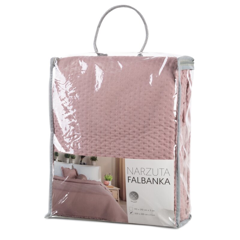 Narzuta Eliza pudrowy róż 200X220 – miękka mikrofibra