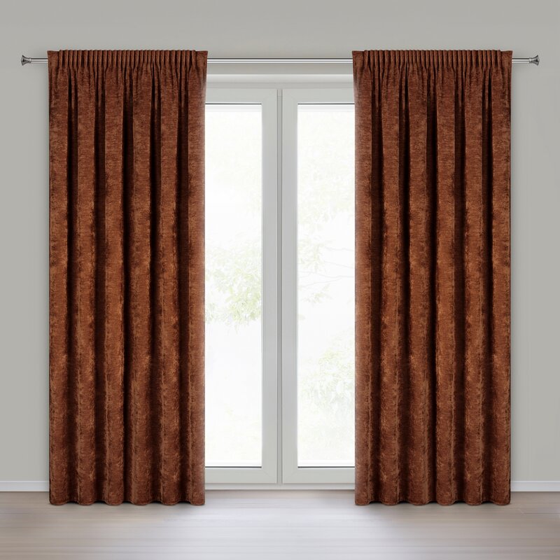 Zasłona gotowa NESKA rudy 140 X 270 cm – gotowa do zawieszenia