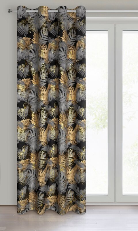 Zasłona gotowa BALI grafitowa 140 X 250 cm – miękka welwetowa