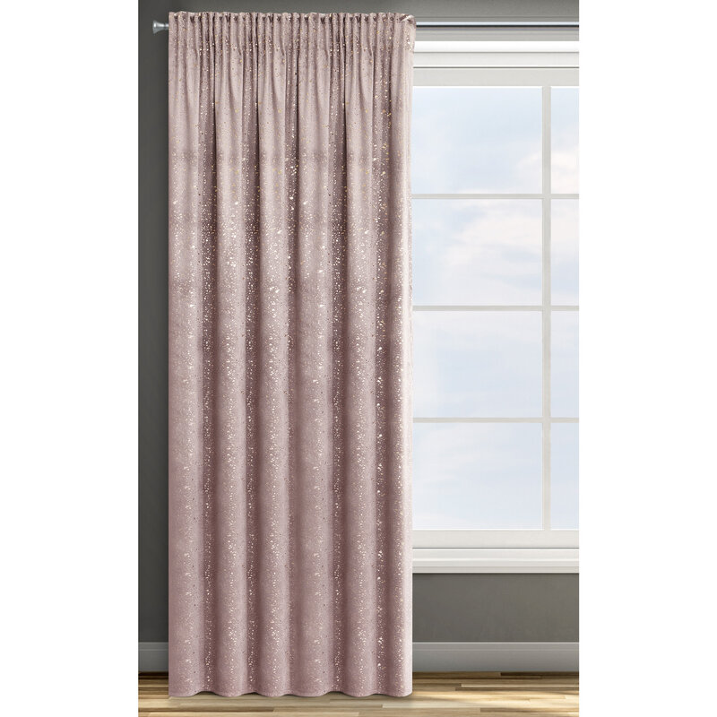Zasłona gotowa D91 Lajla różowa 140 X 270 CM – welwetowa z nadrukiem