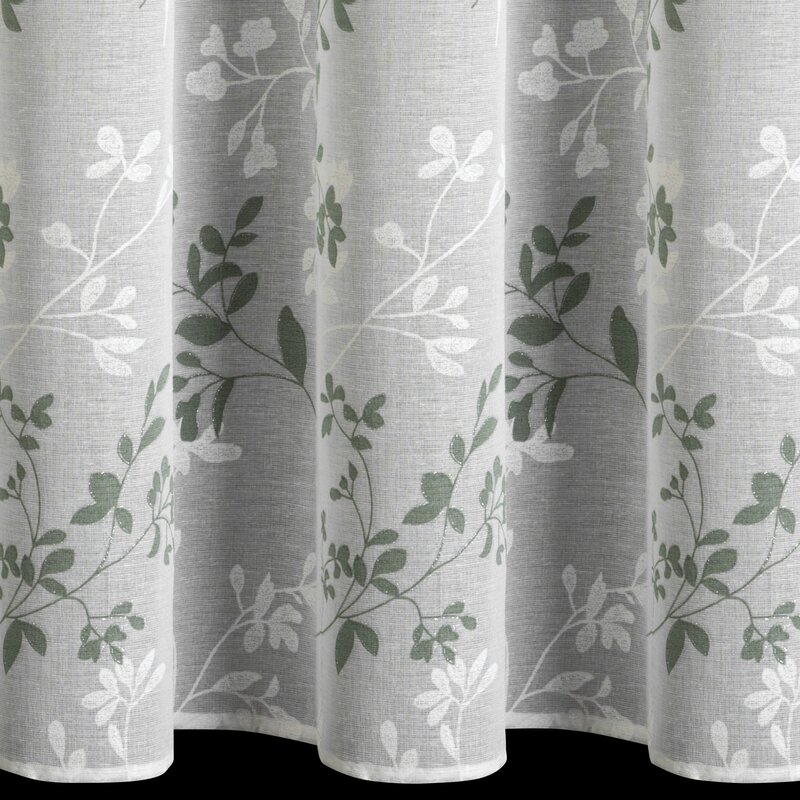 Zasłona gotowa Monica biała 140 X 270 cm – z botanicznym nadrukiem