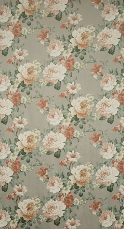 Zasłona gotowa Fiore oliwkowa 140 X 250 CM – romantyczny kwiatowy wzór