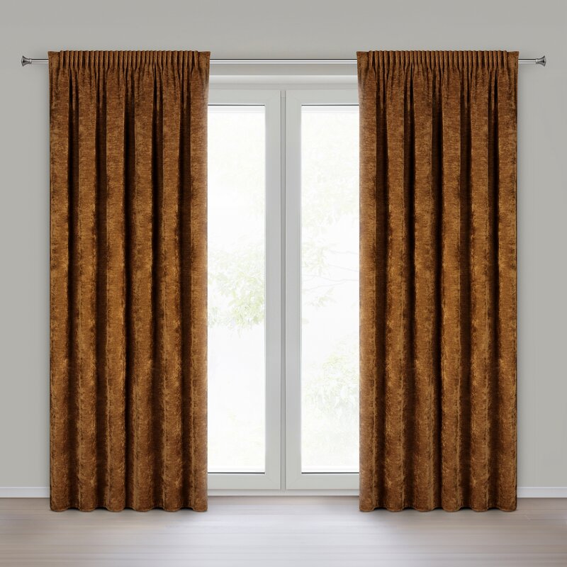 Zasłona gotowa Neska miodowa 140 X 270 CM – miękka i ciepła