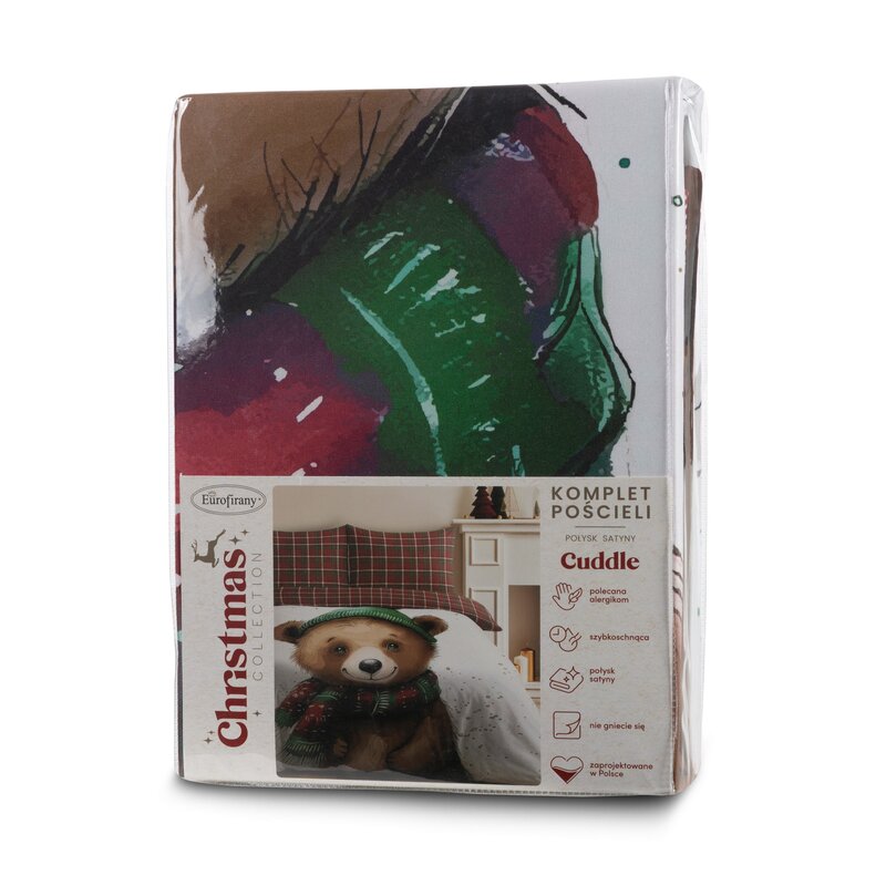 ŚWIĄTECZNY KOMPLET POŚCIELI CUDDLE 160 X 200 CM BRĄZOWY