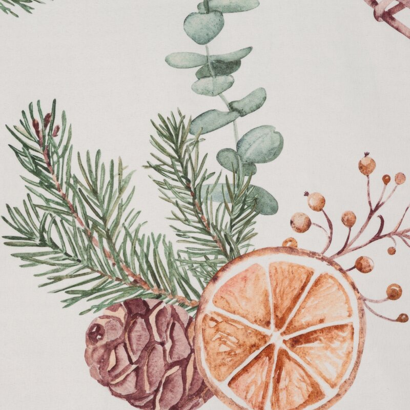 ŚWIĄTECZNY KOMPLET POŚCIELI ORANGE 140 X 200 CM BIAŁY