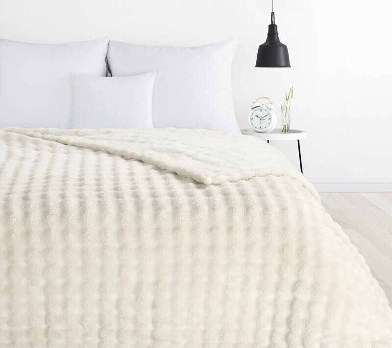 Koc D91 Nela kremowy 200 X 220 CM – miękki bubble 3D