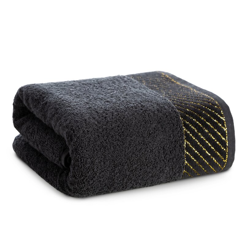 Ręcznik bawełniany Glam czarny 70 X 140 CM – miękki i chłonny
