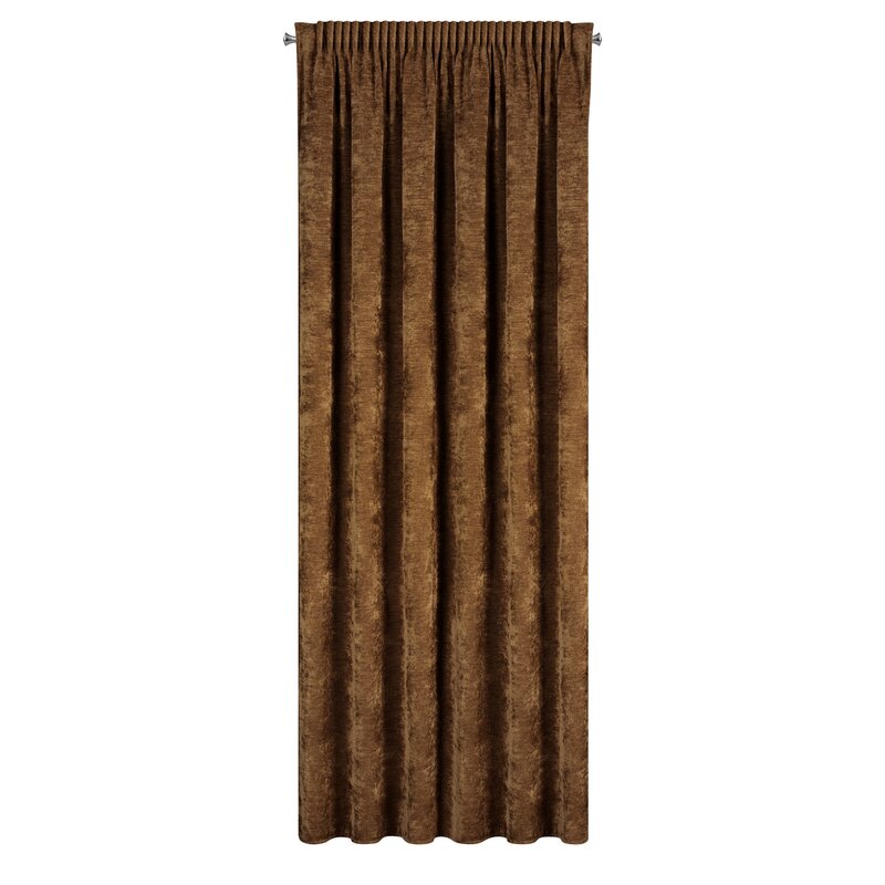 Zasłona gotowa Neska brązowa 140 X 270 cm – z szenilową strukturą