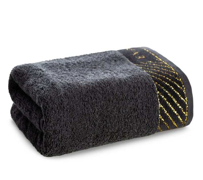 Ręcznik GLAM czarny 50 X 90 CM – miękki i chłonny